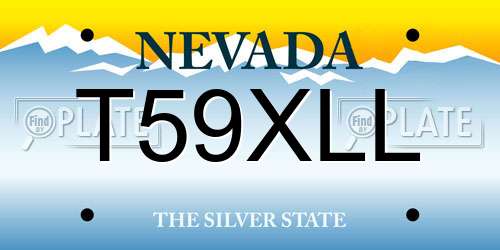 T59XLL Nevada License Plate