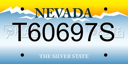 T60697S Nevada License Plate
