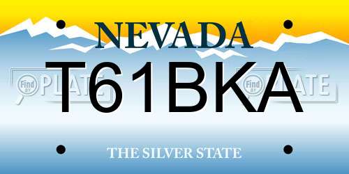 T61BKA Nevada License Plate
