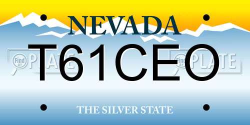 T61CEO Nevada License Plate