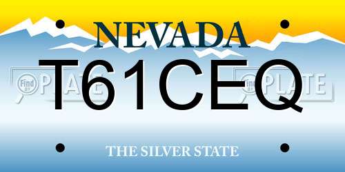 T61CEQ Nevada License Plate
