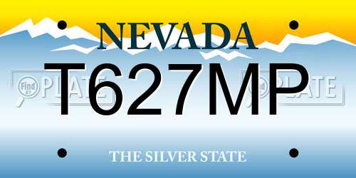 T627MP Nevada License Plate