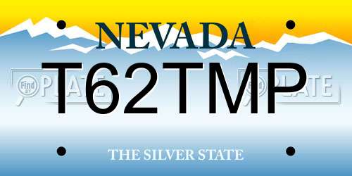 T62TMP Nevada License Plate