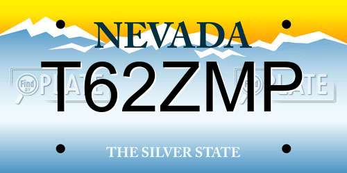 T62ZMP Nevada License Plate