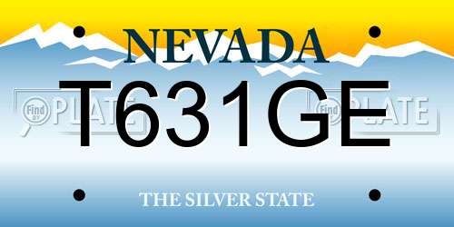 T631GE Nevada License Plate