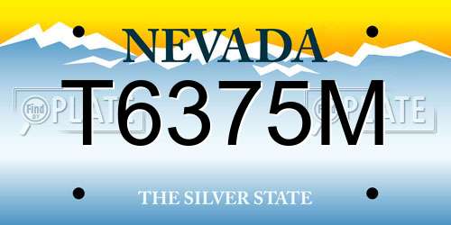 T6375M Nevada License Plate