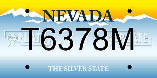 T6378M Nevada License Plate