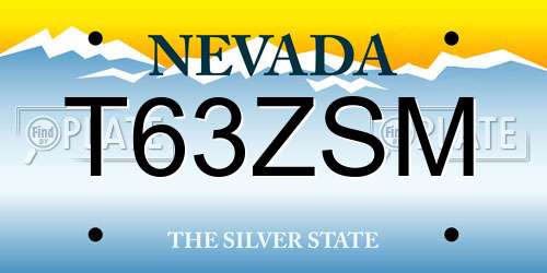 T63ZSM Nevada License Plate