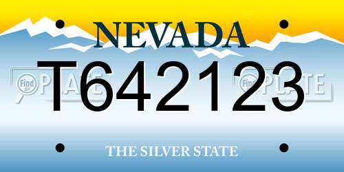 T642123 Nevada License Plate
