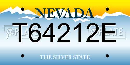T64212E Nevada License Plate