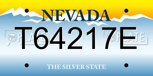 T64217E Nevada License Plate