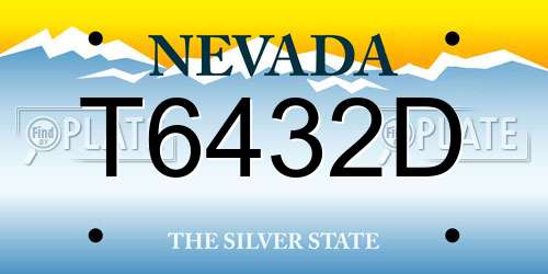 T6432D Nevada License Plate