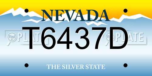 T6437D Nevada License Plate