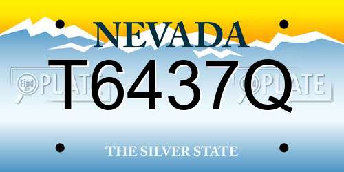 T6437Q Nevada License Plate