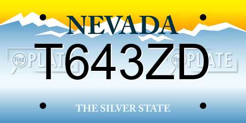 T643ZD Nevada License Plate