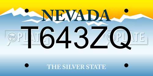 T643ZQ Nevada License Plate
