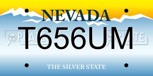 T656UM Nevada License Plate