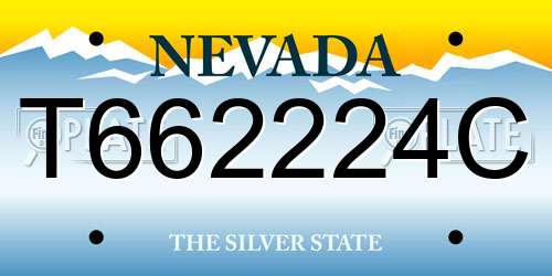 T662224C Nevada License Plate