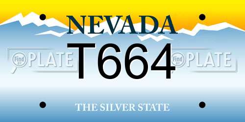 T664 Nevada License Plate