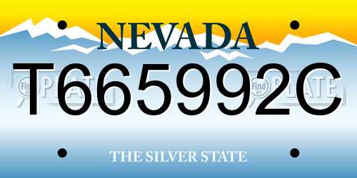 T665992C Nevada License Plate