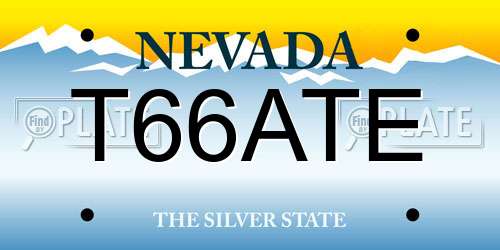 T66ATE Nevada License Plate