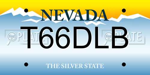 T66DLB Nevada License Plate
