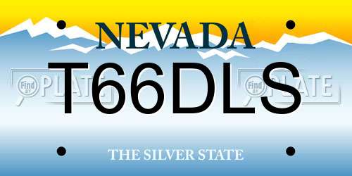 T66DLS Nevada License Plate