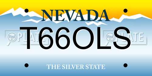 T66OLS Nevada License Plate