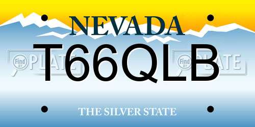 T66QLB Nevada License Plate