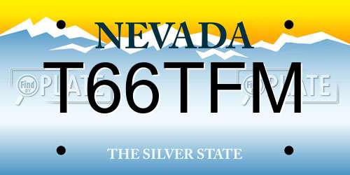 T66TFM Nevada License Plate