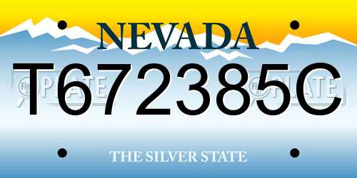 T672385C Nevada License Plate
