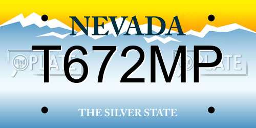 T672MP Nevada License Plate
