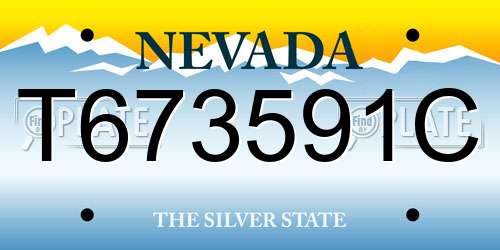 T673591C Nevada License Plate