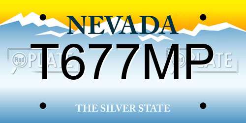 T677MP Nevada License Plate