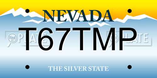 T67TMP Nevada License Plate
