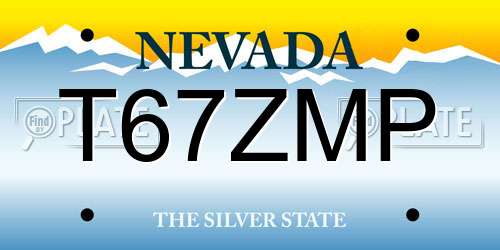 T67ZMP Nevada License Plate