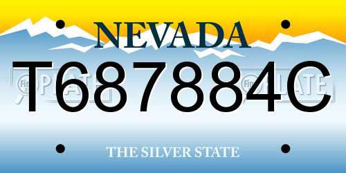 T687884C Nevada License Plate