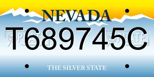 T689745C Nevada License Plate