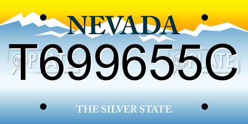 T699655C Nevada License Plate