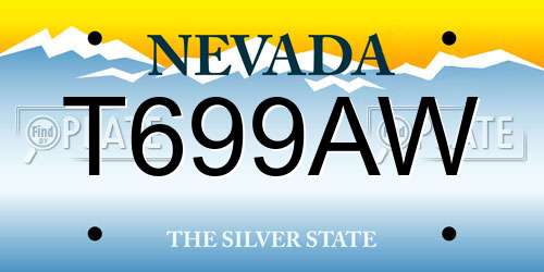 T699AW Nevada License Plate