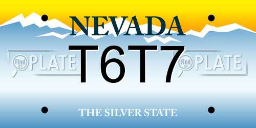 T6T7 Nevada License Plate