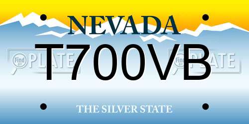 T700VB Nevada License Plate