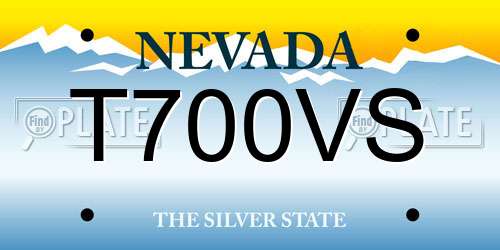 T700VS Nevada License Plate