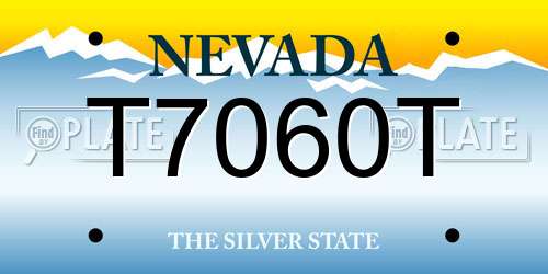 T7060T Nevada License Plate