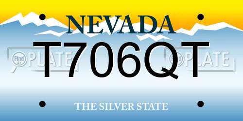T706QT Nevada License Plate
