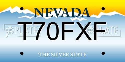 T70FXF Nevada License Plate