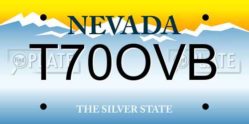 T70OVB Nevada License Plate