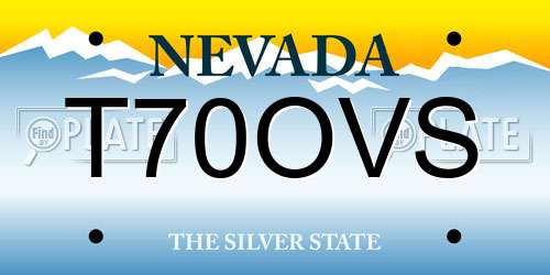 T70OVS Nevada License Plate