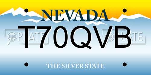 T70QVB Nevada License Plate