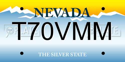 T70VMM Nevada License Plate
